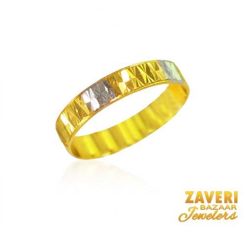 22 Kt Gold Two Tone Band 