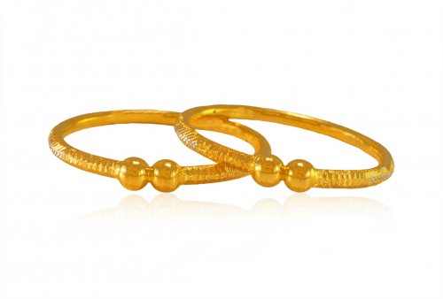 22 Karat Gold Two Tone Kada (Pair) 