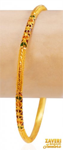 22Kt Gold Meenakari Bangle (1 Pc) 