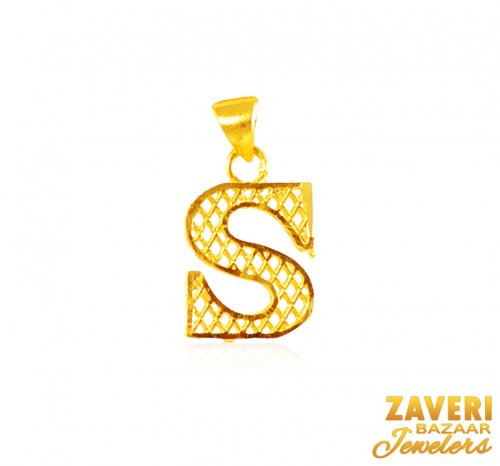 22Kt Gold Initial Pendant (S) 