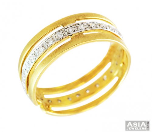 18K Gold Diamond Mens 