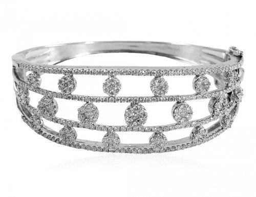 18kt White Gold Diamond Kada 