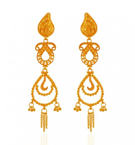 22kt Yellow Gold Long Earrings 