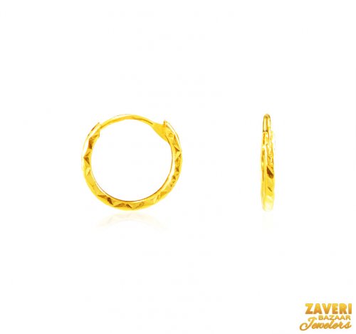 22Kt Gold Fancy Hoop Earrings 