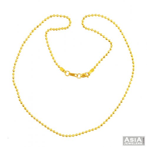 Fancy Yellow Gold 22k Balls Chain  