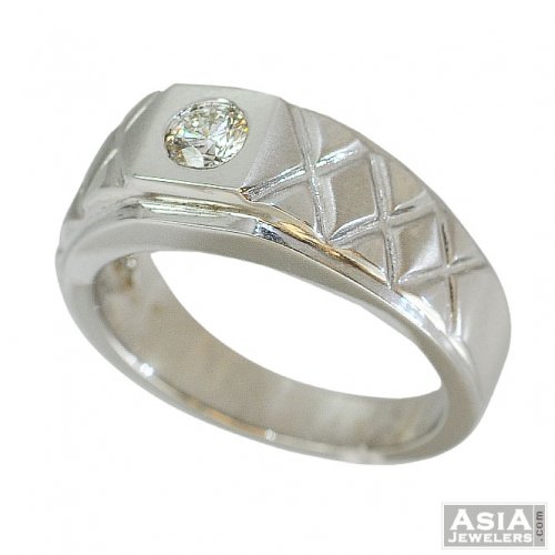 WG Mens Diamond Ring 18K  