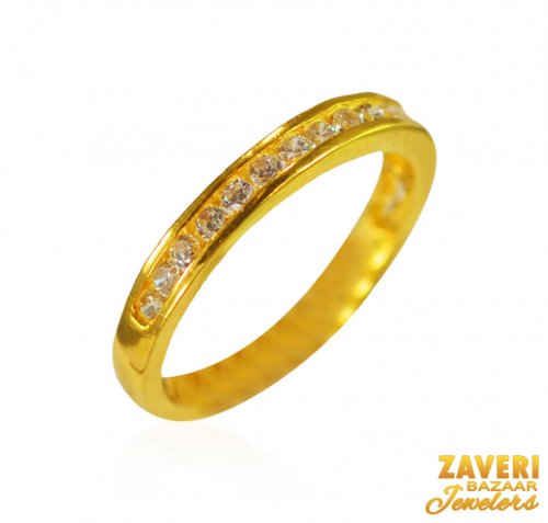 22k Gold CZ Ring 