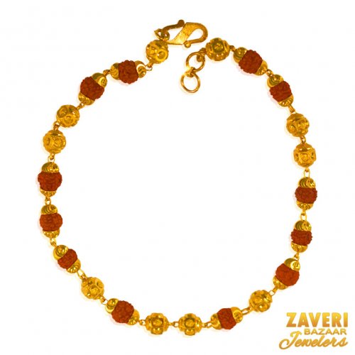 22 Karat Gold Rudraksh Bracelet 