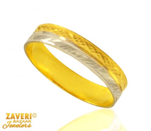 22 Kt Two Tone Gold Band 