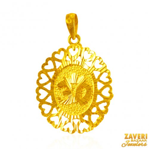 22Kt Gold Designer OM Pendant 
