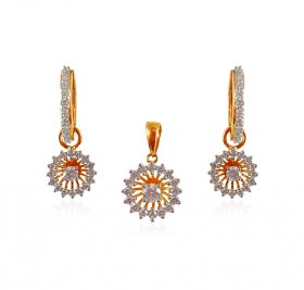 18kt Gold Diamond Pendant Set ( Diamond Pendant Sets )