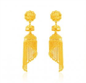 22k Gold Long Traditional Earring ( 22K Gold Earrings )