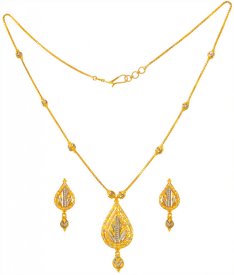 22 Karat Gold Necklace Earring Set