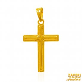 22Kt Gold Fancy Cross Pendant ( Gold Jesus Pendant )