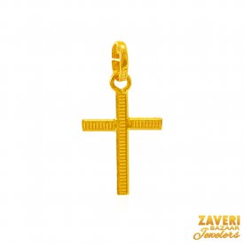 22Kt Gold Cross Pendant ( Gold Jesus Pendant )