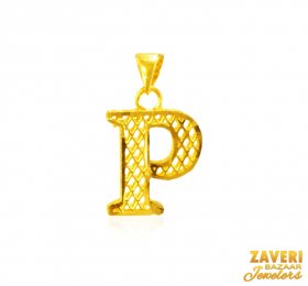 22Kt Gold Initial Pendant (P) ( Gold Initial Pendants )