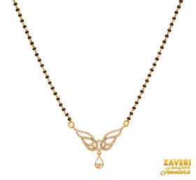 18Kt Rose Gold Diamond Mangalsutra ( Diamond Mangalsutra )