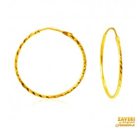 22Kt Gold Hoop Earrings ( 22K Gold Hoops )