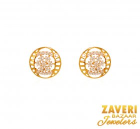 22Kt Gold CZ Earrings ( 22K Gold Earrings )
