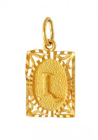 22K Gold (L) Pendant ( Gold Initial Pendants )