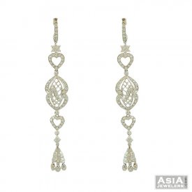 18K White Gold Fancy Earrings ( Gold Long Earrings )