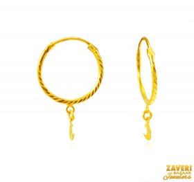 22Kt Gold Fancy Hoop Earrings