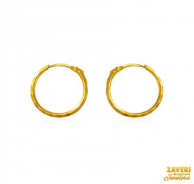 22 kt  Gold Hoop Earrings  ( 22K Gold Hoops )