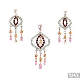 Fancy 18K Gold Pendant Set ( Gold Fancy Pendant Sets )