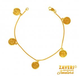 22k Gold Coins Bracelet  ( 22K Ladies Bracelets )