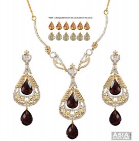 Changeable Stones Designer Set 22K  ( Stone Necklace Sets )
