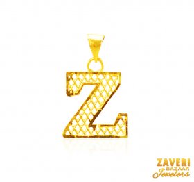 22Kt Gold Initial Pendant (Z) ( Gold Initial Pendants )