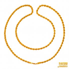 22 Kt Gold Rope Mens Chain 20 In ( Mens Gold Chain )