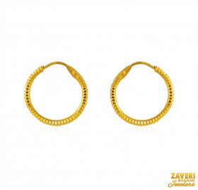 22 kt  Gold Hoop Earrings  ( 22K Gold Hoops )