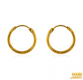 22 kt  Gold Hoop Earrings  ( 22K Gold Hoops )