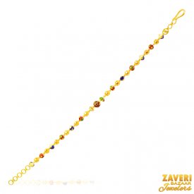 22Kt Gold Fancy Meenakari Bracelet ( 22K Ladies Bracelets )
