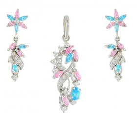 White Gold Fancy Pendant Set ( White Gold Pendant Sets )