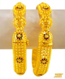 22K Gold meenakari Kada (2pc) ( 22K Gold Kadas )