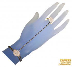 22Kt Gold Black Beads Panja ( 1 Pc) ( 22K Ladies Bracelets )