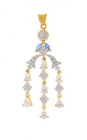 22Kt Fancy Pendant with Color Cz ( Gold Fancy Pendants )