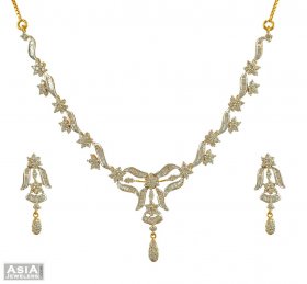 18k 2Tone Genuine Diamond Sets ( Diamond Necklace Sets )