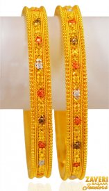 22K Designer Gold Kada (2Pc) ( 22K Gold Bangles )