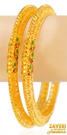 22Kt Gold Fancy Kadas (2 pc) ( 22K Gold Kadas )