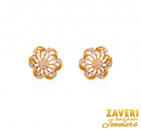 22Kt Gold CZ Earrings ( 22K Gold Earrings )