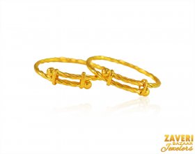 22 Karat Gold Baby Rope Kada (2PC) ( Baby Bangles )