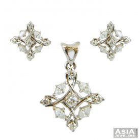 18K White Gold Pendant Set  ( White Gold Pendant Sets )