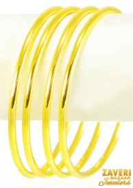 22Kt Plain Gold Bangles (4 Pc) ( 22K Gold Bangles )