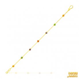 22Kt Gold Meenakari Bracelet ( 22K Ladies Bracelets )