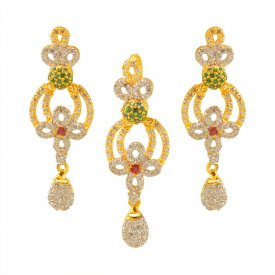 22K Gold Fancy Pendant Set ( Gold Fancy Pendant Sets )