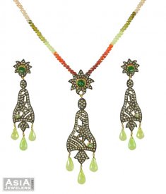 Diamond Polki Pendant Set ( Nizam Collection (Victorian) )