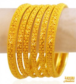 22Kt Gold Bangles Set (6Pc) ( Gold Bangle Sets )